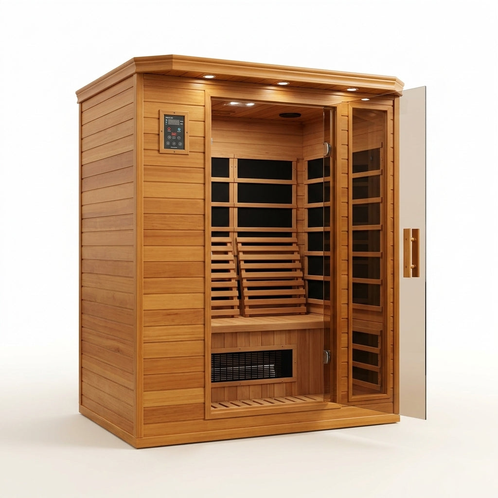 Infrared Sauna Built for Deep Heat Therapy, 6-Person Cedar, 10 Carbon Heaters, Ultra-Low EMF Design