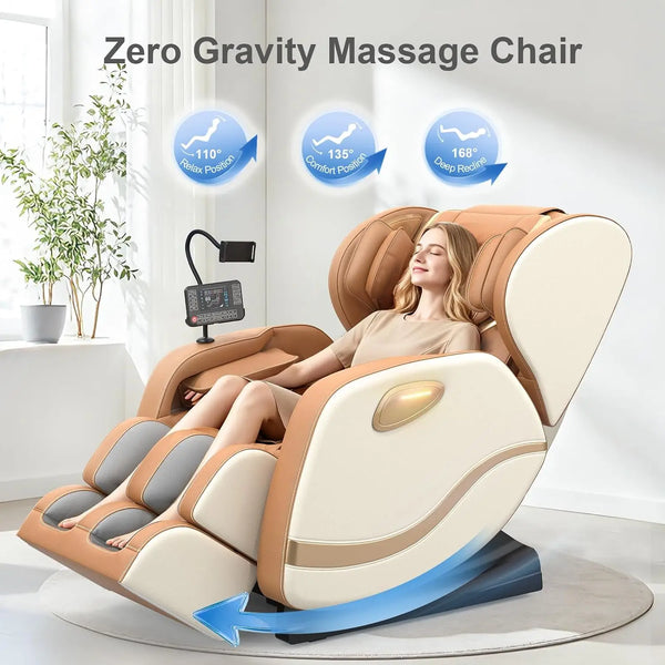 Track Massage Chair Full Body, Zero Gravity Recliner | 12 Fix Rollers, 8 Airbags, 15 Auto Programs, Foot, Custom