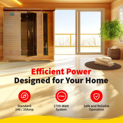 Infrared Sauna Built for Deep Heat Therapy, 6-Person Cedar, 10 Carbon Heaters, Ultra-Low EMF Design