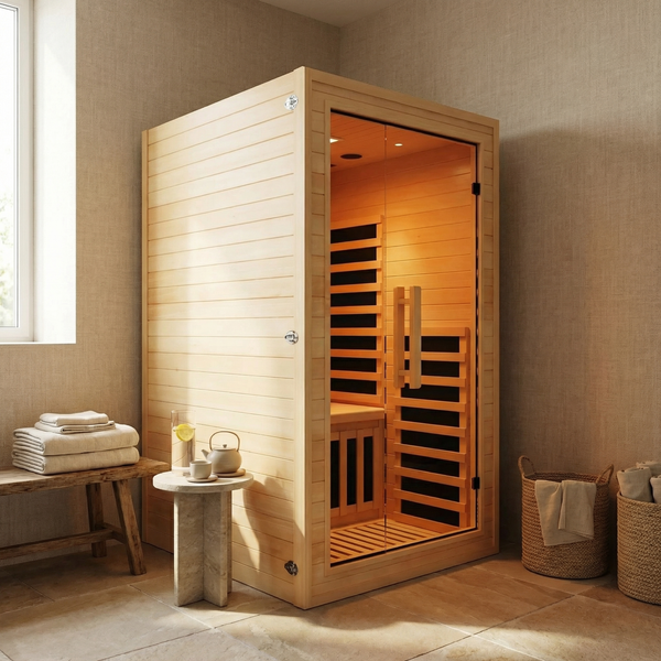 1-2 Person Infrared Sauna with Built-In Red Light Therapy