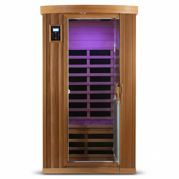 1-Person Red Cedar Far Infrared Sauna with Bluetooth