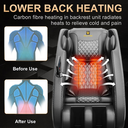 Massage Chair Neck Massager with Zero Gravity Heating Bluetooth Functions (Black) — product view 2
