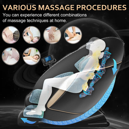 Massage Chair Neck Massager with Zero Gravity Heating Bluetooth Functions (Black) — product view 6
