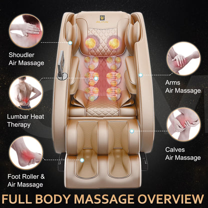 Massage Chair with Zero Gravity Heating and Bluetooth Functions Easy to Use at Home (Brown) — product view 6