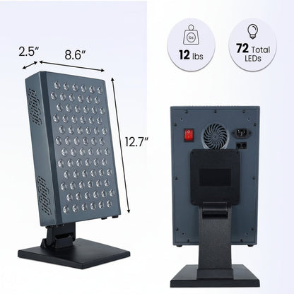 Red Light Therapy Panel Device – 630Nm 660Nm 810Nm 850Nm Red & near Infrared Light Therapy, LED Light Therapy Lamp, 72 Quad Chip Leds, Adjustable Brightness, Pulse Mode – ULTRA360 — product view 4