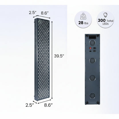 Red Light Therapy Panel Device – Full Body Panel, 630Nm 660Nm 810Nm 850Nm Red & near Infrared Light Therapy, 300 Quad Chip Leds, Brightness Control, Pulse Mode – ULTRA1500 — product view 4