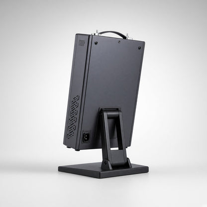 Back of the ULTRA360 showing the carrying handle and tilting stand